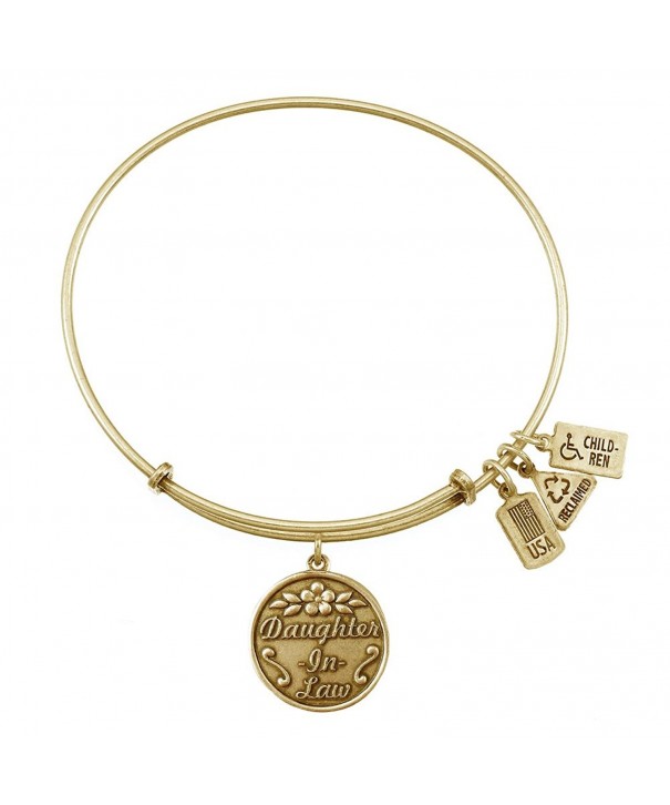 Daughter Charm Bangle Gold Finish