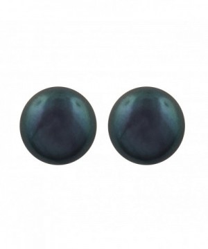 Sterling Silver Button Simulated Earrings