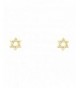 Yellow Gold Star David Earrings