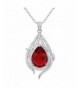 EleQueen Sterling Zirconia Teardrop Necklace