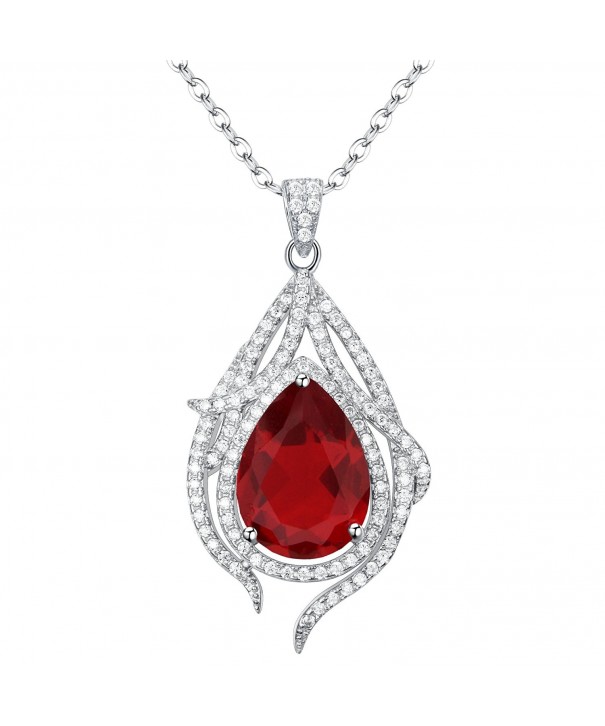 EleQueen Sterling Zirconia Teardrop Necklace