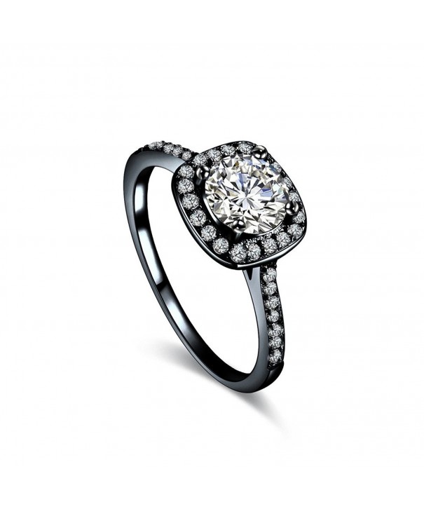 YEAHJOY Round Cut Austrian Engagement black plated