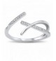 Clear Criss Cross Sterling Silver