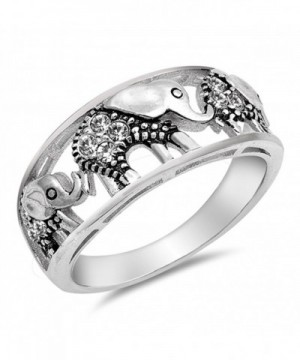 White Filigree Elephant Sterling Silver