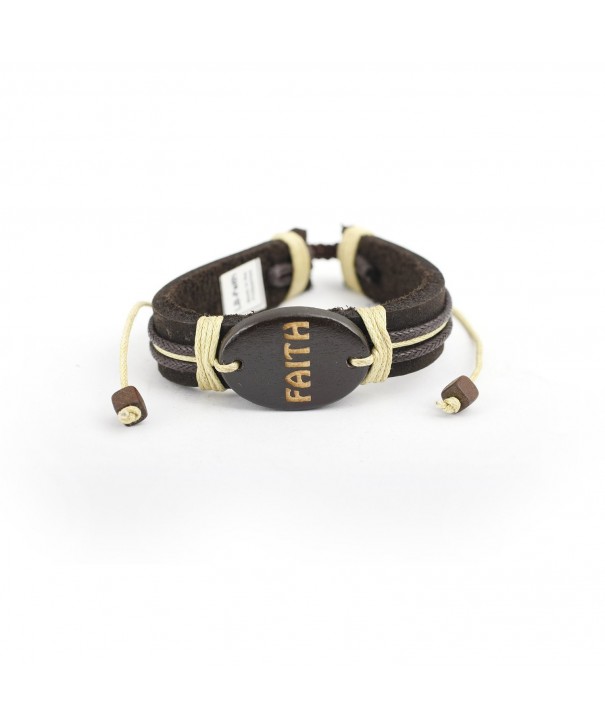 JewelryVolt LB FAITH Adjustable Leatherette Bracelet