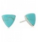 Sterling Turquoise Gemstone Triangle Earrings