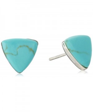 Sterling Turquoise Gemstone Triangle Earrings