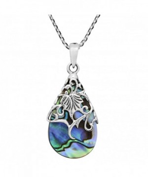 Abalone Vintage Teardrop Sterling Necklace