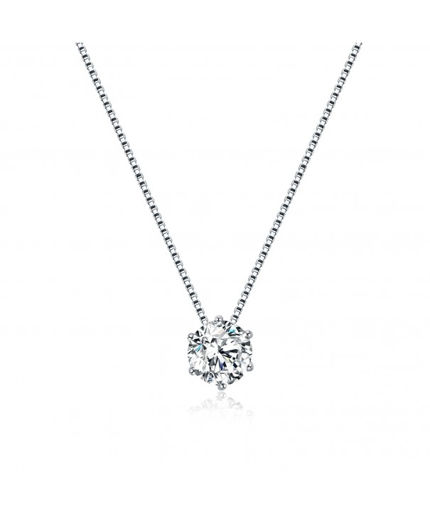 Florensi Sterling Zirconia Solitaire Necklace
