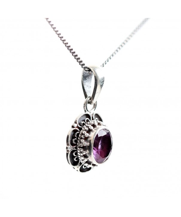 Handmade Sterling Genuine Amethyst Necklace