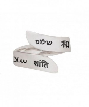 Language Peace Adjustable Silver Ring