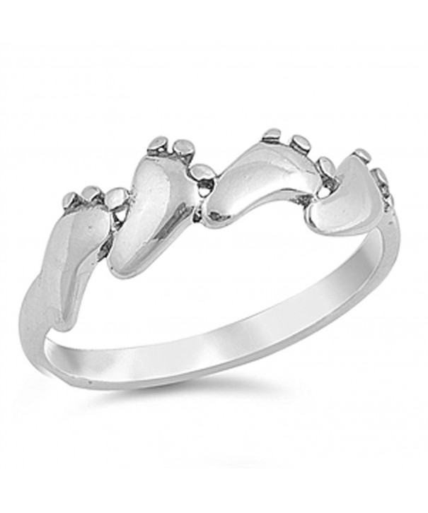 Baby Feet Footprint Sterling Silver