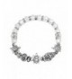 Silvertone Turtle Beaded Stretch Bracelet