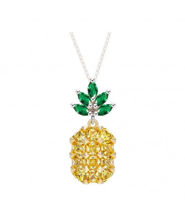 Creative Pineapple Necklace Yellow Pendant