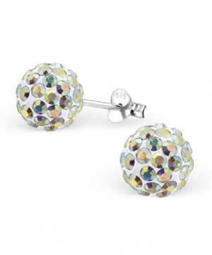 Sterling Silver Crystal Ball Earrings