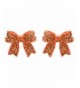 Fashion Crystal Ribbon Earrings Orange