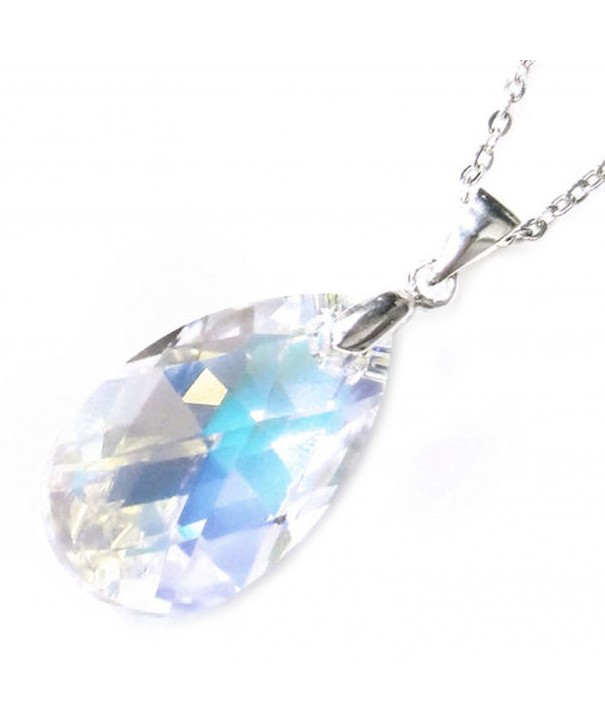 Sterling Swarovski Elements Borealis Teardrop