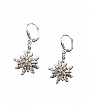 Bavarian Earrings Rhinestone Edelweiss clear