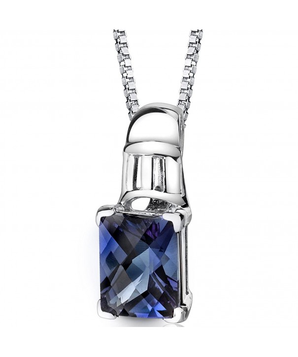 Simulated Alexandrite Pendant Sterling Rhodium