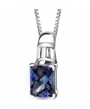 Simulated Alexandrite Pendant Sterling Rhodium