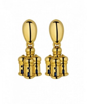 Plated Cabouchon Arabian Castle Earrings