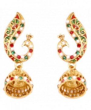 Touchstone Bollywood peacock jewelry earrings