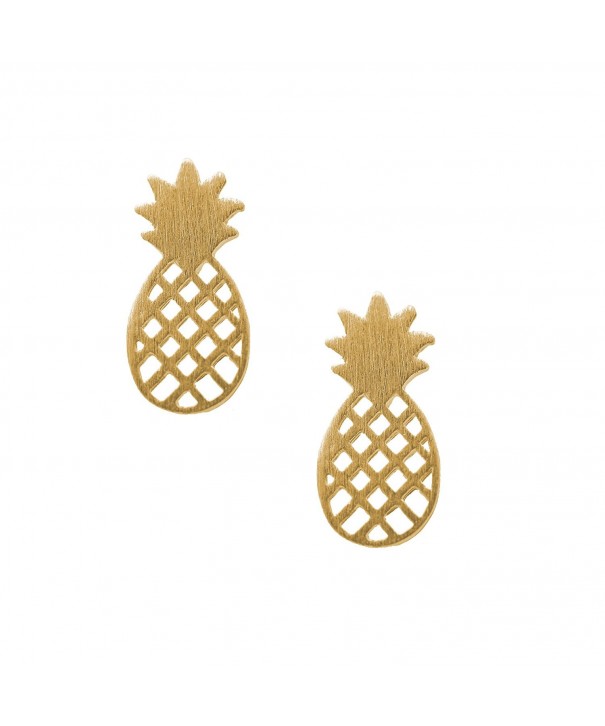 Spinningdaisy Handcrafted Brushed Pineapple Earrings
