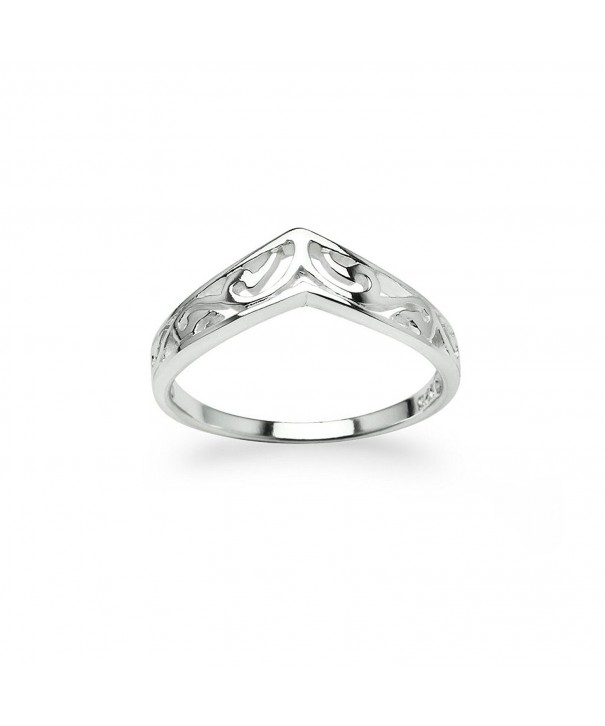 Chevron V Shaped Filigree Sterling Silver