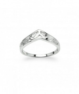 Chevron V Shaped Filigree Sterling Silver