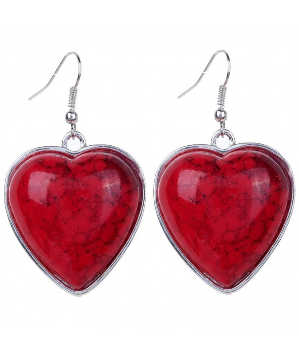 YAZILIND Vintage Heart Dangle Earrings