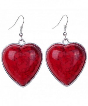 YAZILIND Vintage Heart Dangle Earrings