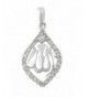 Sterling Silver Zirconia Muslim Pendant