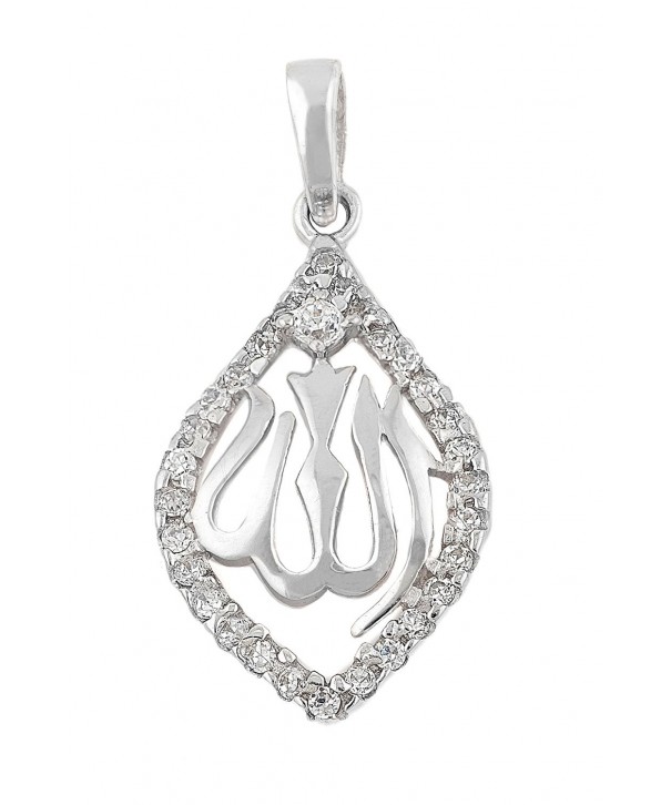 Sterling Silver Zirconia Muslim Pendant