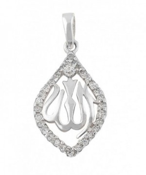 Sterling Silver Zirconia Muslim Pendant