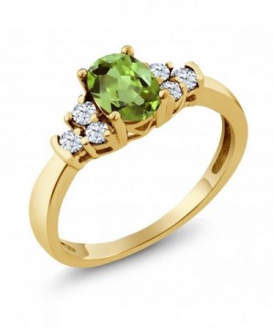 Green Peridot Yellow Plated Silver