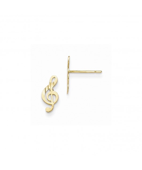 Yellow Gold Polished Musical Earrings