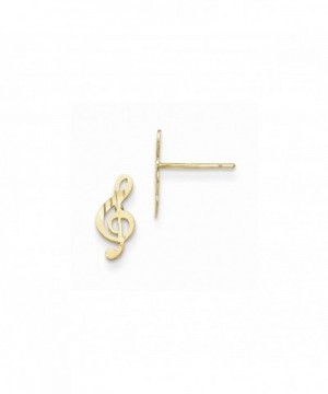 Yellow Gold Polished Musical Earrings