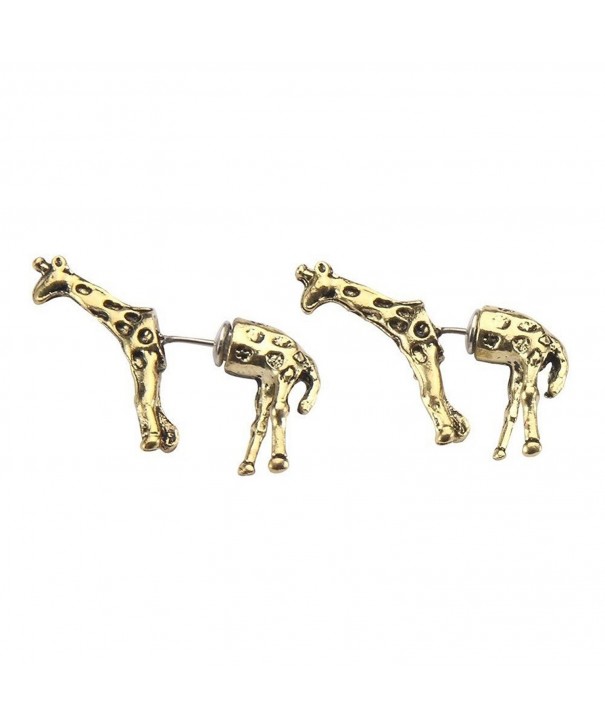 Front Earring Animals Giraffe Alloy
