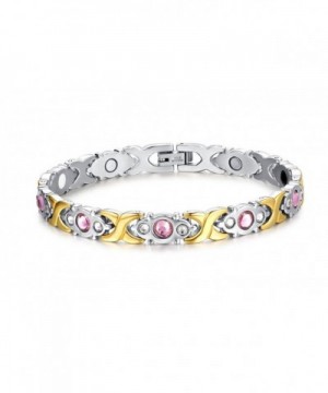 Titanium Stainless Magnetic Bracelet Rhinestone