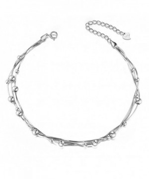 SHEGRACE Sterling Layered Anklets Bracelet