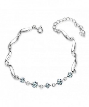 Womens Sterling Silver Zirconia Bracelet