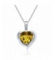 Yellow Citrine Sterling Pendant Necklace