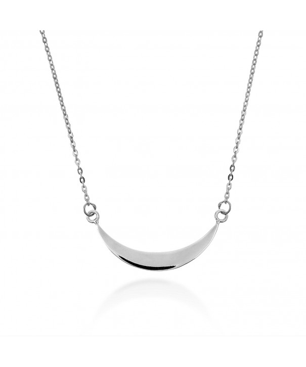 Horizontal Crescent Sterling Pendant Necklace