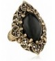 Barse Guinevere Ornate Onyx Ring