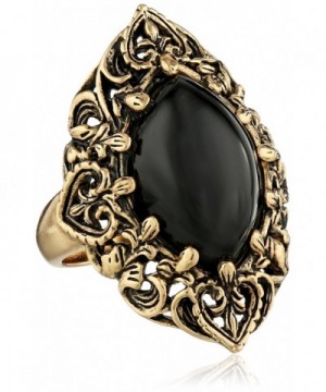 Barse Guinevere Ornate Onyx Ring