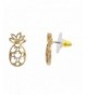 Lux Accessories Tropical Pineapple Earrings