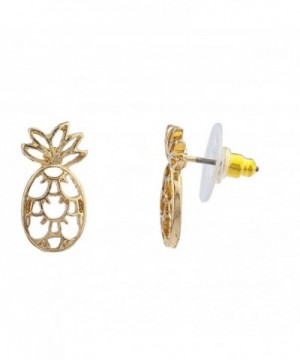 Lux Accessories Tropical Pineapple Earrings