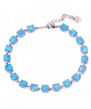 CiNily Created Rhodium Gemstone Bracelet