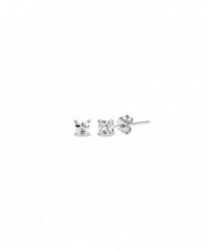 Sterling Silver Zirconia Princess Cut Earrings