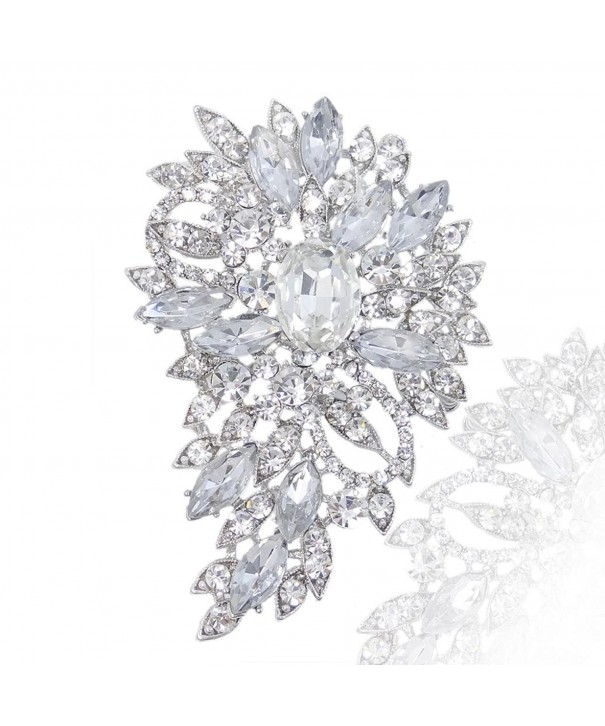 EVER FAITH Austrian Crystal Wedding Flower Wreath Brooch Pin